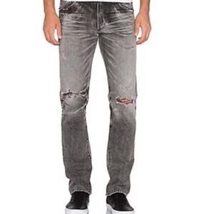 New Agolde Los Angeles Men Denim Rockwell Slim Fit Whiskered Distressed Jeans 36